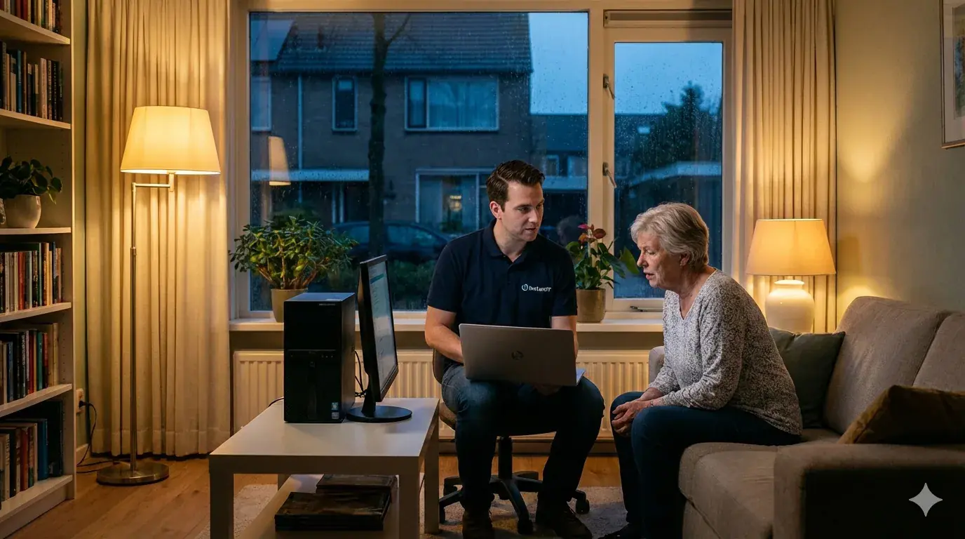 Avondafspraak bij klant met pc-problemen